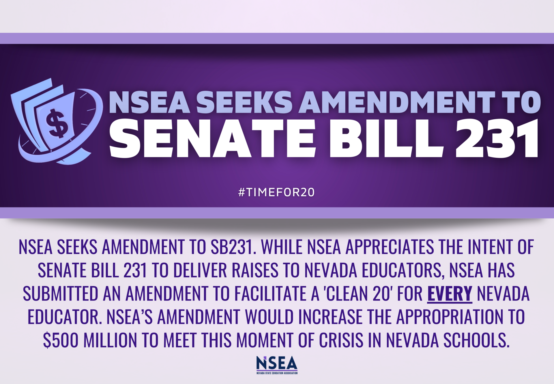 Memo NSEA Seeks Amendment to SB231 Nevada State Education Association